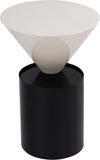 Damon Iron Contemporary End Table - Sleek Design with Artful Metal Top and Modern Matte Base