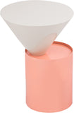 Damon Iron Contemporary End Table - Sleek Design with Artful Metal Top and Modern Matte Base