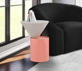 Damon Iron Contemporary End Table - Sleek Design with Artful Metal Top and Modern Matte Base