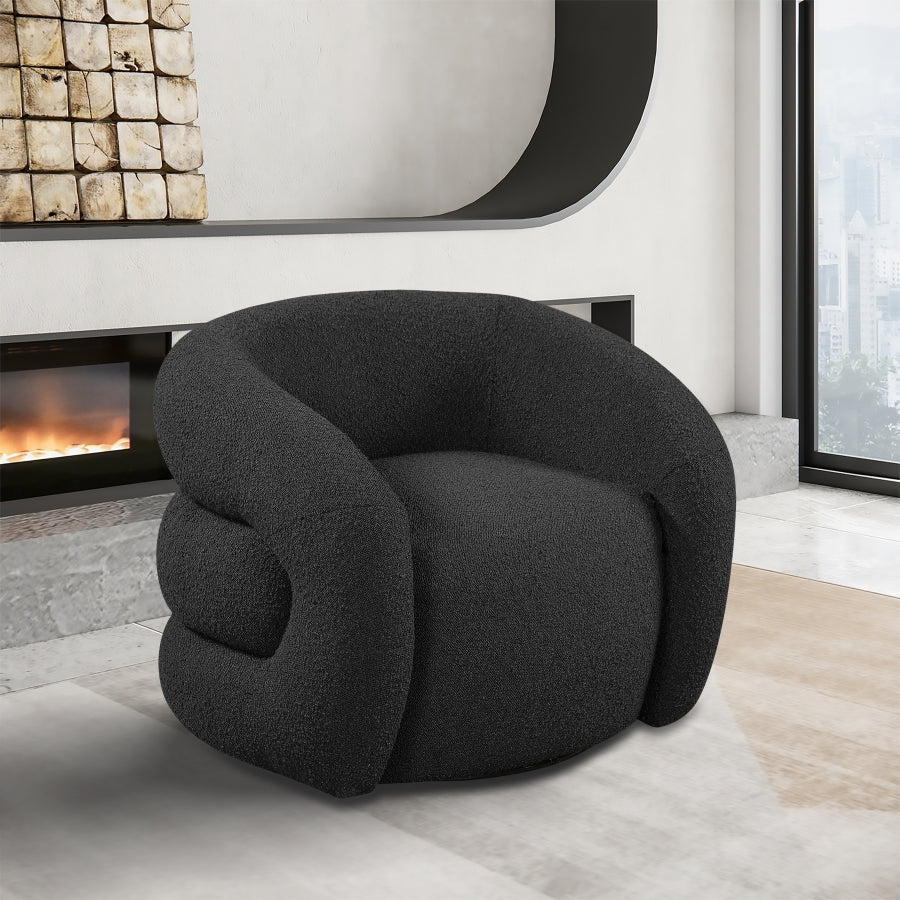 Roxbury Boucle Fabric Swivel Accent Chair