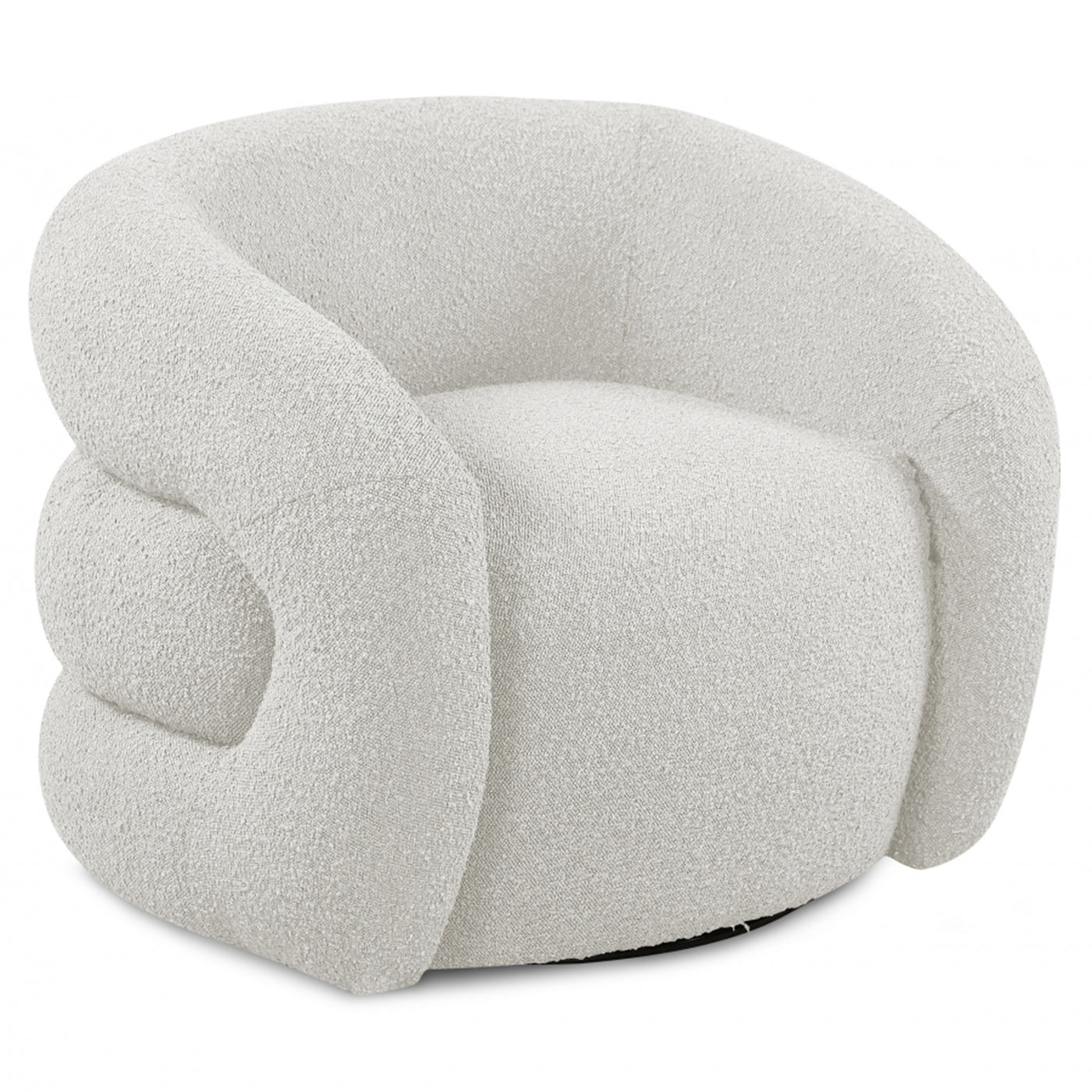 Roxbury Boucle Fabric Swivel Accent Chair