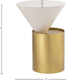 Damon Iron Contemporary End Table - Sleek Design with Artful Metal Top and Modern Matte Base