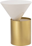 Damon Iron Contemporary End Table - Sleek Design with Artful Metal Top and Modern Matte Base
