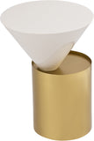 Damon Iron Contemporary End Table - Sleek Design with Artful Metal Top and Modern Matte Base