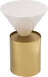 Damon Iron Contemporary End Table - Sleek Design with Artful Metal Top and Modern Matte Base