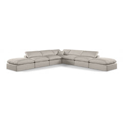 Comfy Linen Textured Fabric Sectional