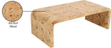 Cresthill Stunning Burl Wood Art Deco Coffee Table - Curved Design, Natural Finish, 200 lbs Capacity