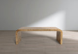 Cresthill Stunning Burl Wood Art Deco Coffee Table - Curved Design, Natural Finish, 200 lbs Capacity