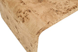 Cresthill Stunning Burl Wood Art Deco Coffee Table - Curved Design, Natural Finish, 200 lbs Capacity