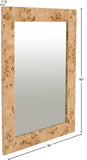 Cresthill Elegant Ash Burl Wood Art Deco Mirror - Curved Design, Natural Finish, 36" W x 48" H