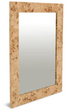 Cresthill Elegant Ash Burl Wood Art Deco Mirror - Curved Design, Natural Finish, 36" W x 48" H