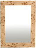 Cresthill Elegant Ash Burl Wood Art Deco Mirror - Curved Design, Natural Finish, 36" W x 48" H