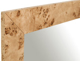 Cresthill Elegant Ash Burl Wood Art Deco Mirror - Curved Design, Natural Finish, 36" W x 48" H