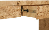 Cresthill Elegant Burl Wood Art Deco Console Table - Curved Design, Sturdy 200 lbs Capacity, Natural Finish