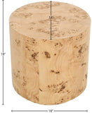 Burl Art Deco End Table - Stunning Ash Burl Wood Design with 200 lbs Capacity and Natural Finish