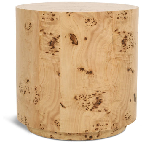 Burl Art Deco End Table - Stunning Ash Burl Wood Design with 200 lbs Capacity and Natural Finish