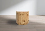 Burl Art Deco End Table - Stunning Ash Burl Wood Design with 200 lbs Capacity and Natural Finish