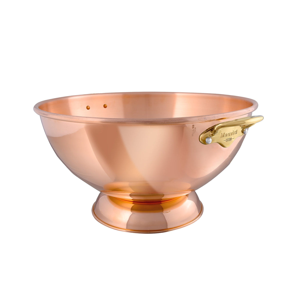 Mauviel M'30 Copper Champagne Bowl With Brass Handles, 15.7-In