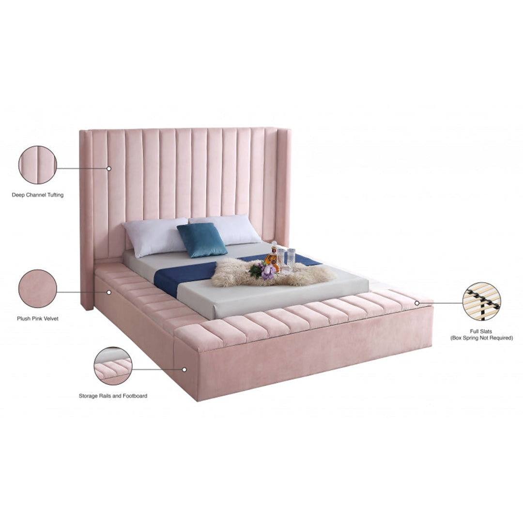 Kiki Velvet Queen Bed