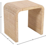 Cresthill Oak Wood Art Deco End Table - Stylish White Finish, Durable Design, Perfect for Living Room