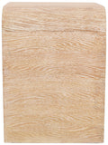 Cresthill Oak Wood Art Deco End Table - Stylish White Finish, Durable Design, Perfect for Living Room