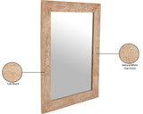 Cresthill Art Deco Mirror with White Oak Finish – Elegant Glass Design, Sturdy & Stylish Decor Piece