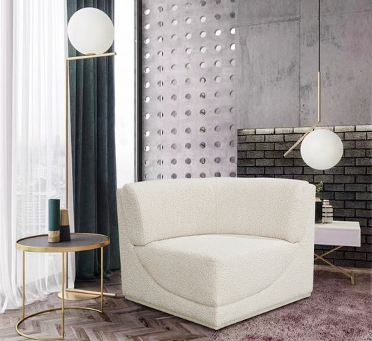 Ollie Boucle Fabric Upholstered Corner Modular Chair