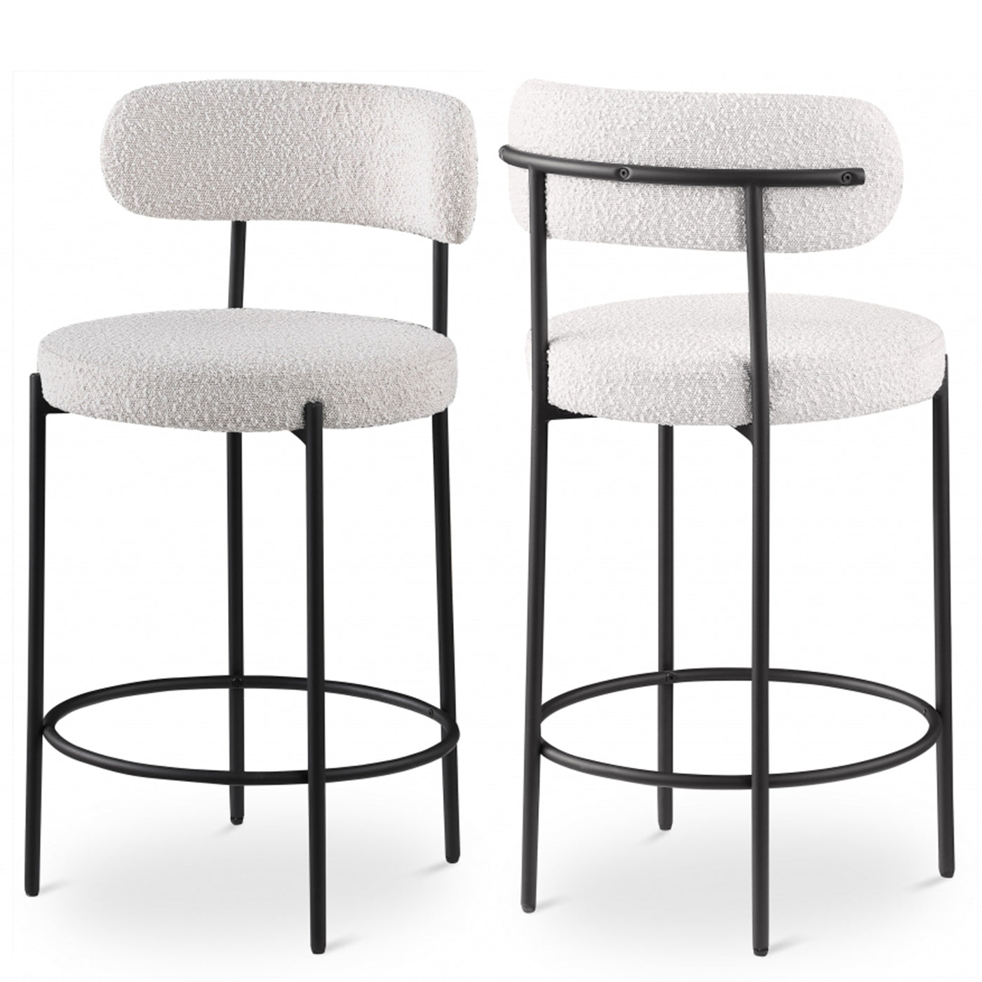 Beacon Boucle Fabric Bar / Counter Stools