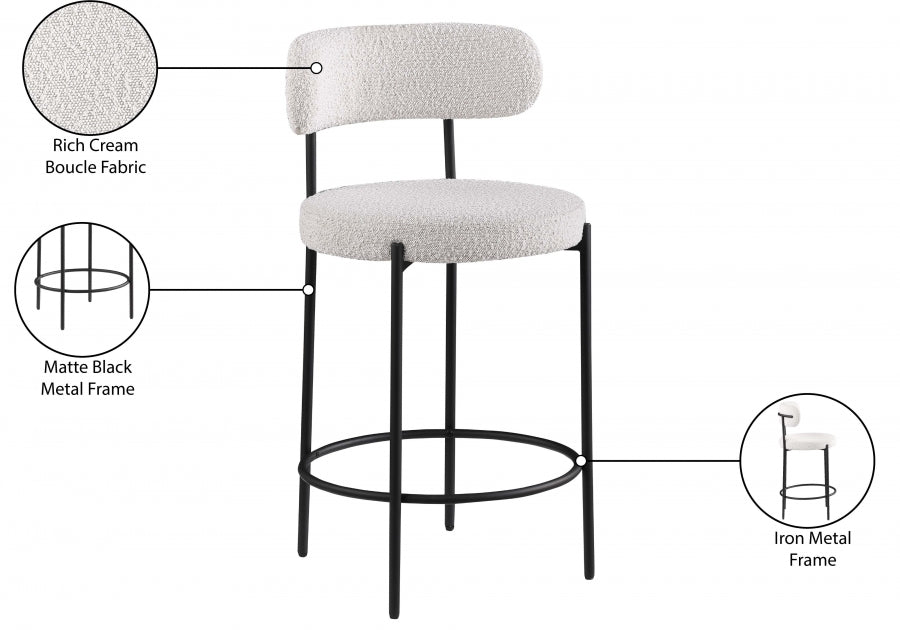 Beacon Boucle Fabric Bar / Counter Stools