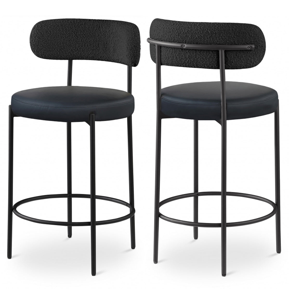 Beacon Faux Leather And Boucle Fabric Bar / Counter Stools