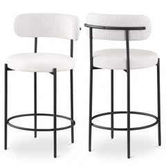 Beacon Faux Leather And Boucle Fabric Bar / Counter Stools