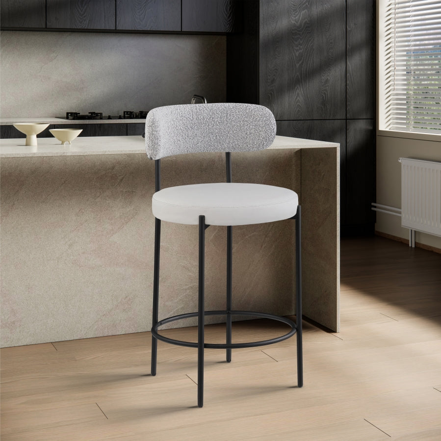 Beacon Faux Leather And Boucle Fabric Bar / Counter Stools