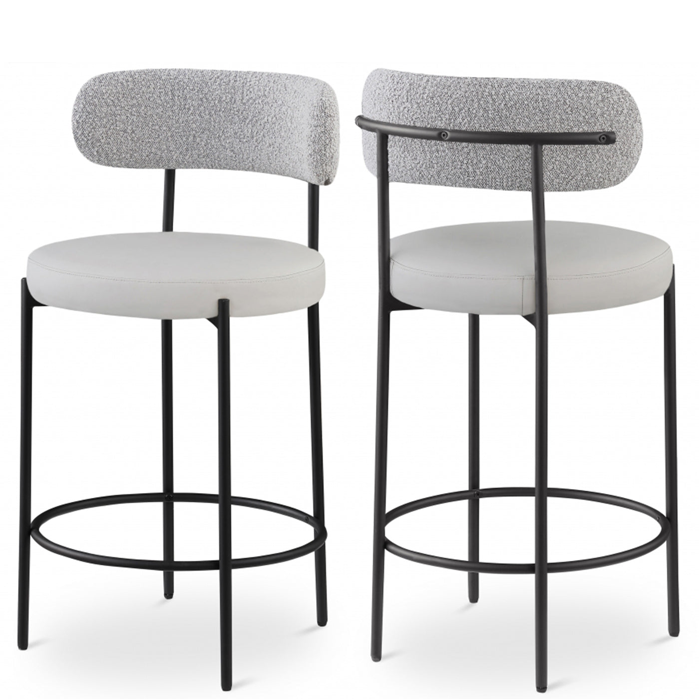 Beacon Faux Leather And Boucle Fabric Bar / Counter Stools