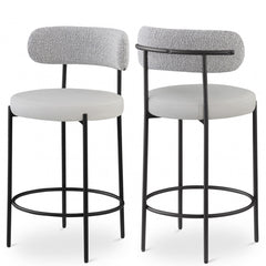 Beacon Faux Leather And Boucle Fabric Bar / Counter Stools