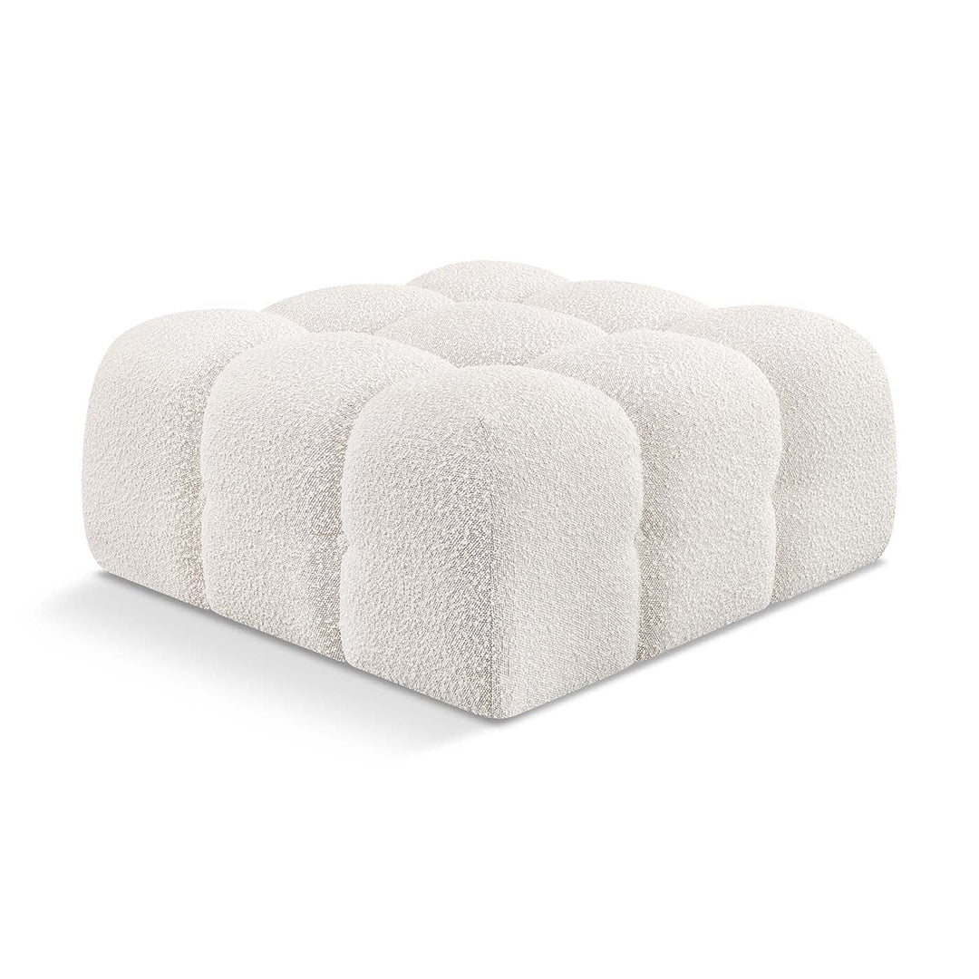 Ames Boucle Fabric Ottoman