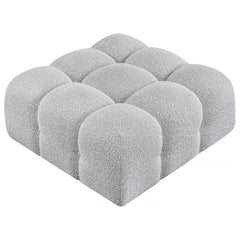 Ames Boucle Fabric Ottoman