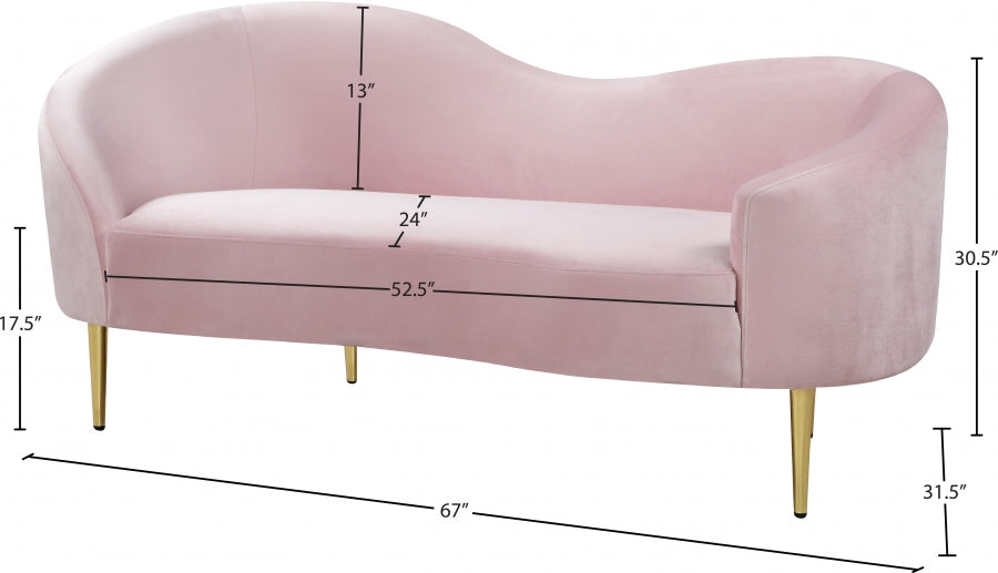 Ritz Velvet Loveseat