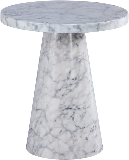 Omni Contemporary 20-Inch Round End Table with Sculptural Base for a Luxurious Living Space Upgrade