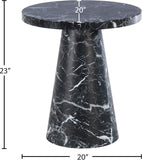 Omni Contemporary 20-Inch Round End Table with Sculptural Base for a Luxurious Living Space Upgrade