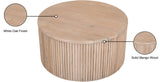 Oakhill Contemporary Coffee Table in Solid Mango Wood with Chic Fluted Design & White Oak Finish