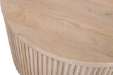 Oakhill Contemporary Coffee Table in Solid Mango Wood with Chic Fluted Design & White Oak Finish