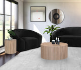 Oakhill Contemporary Coffee Table in Solid Mango Wood with Chic Fluted Design & White Oak Finish