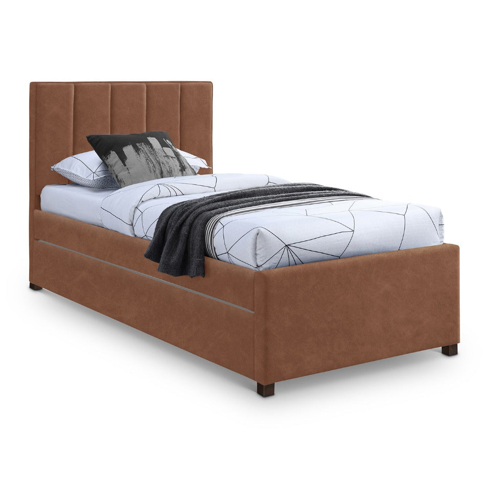 Hudson Faux Leather Twin Trundle Bed