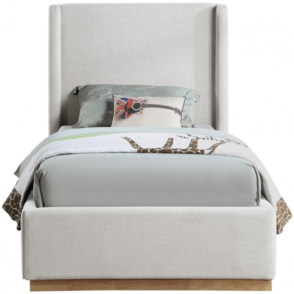 Flynn Linen Textured Fabric Twin Bed