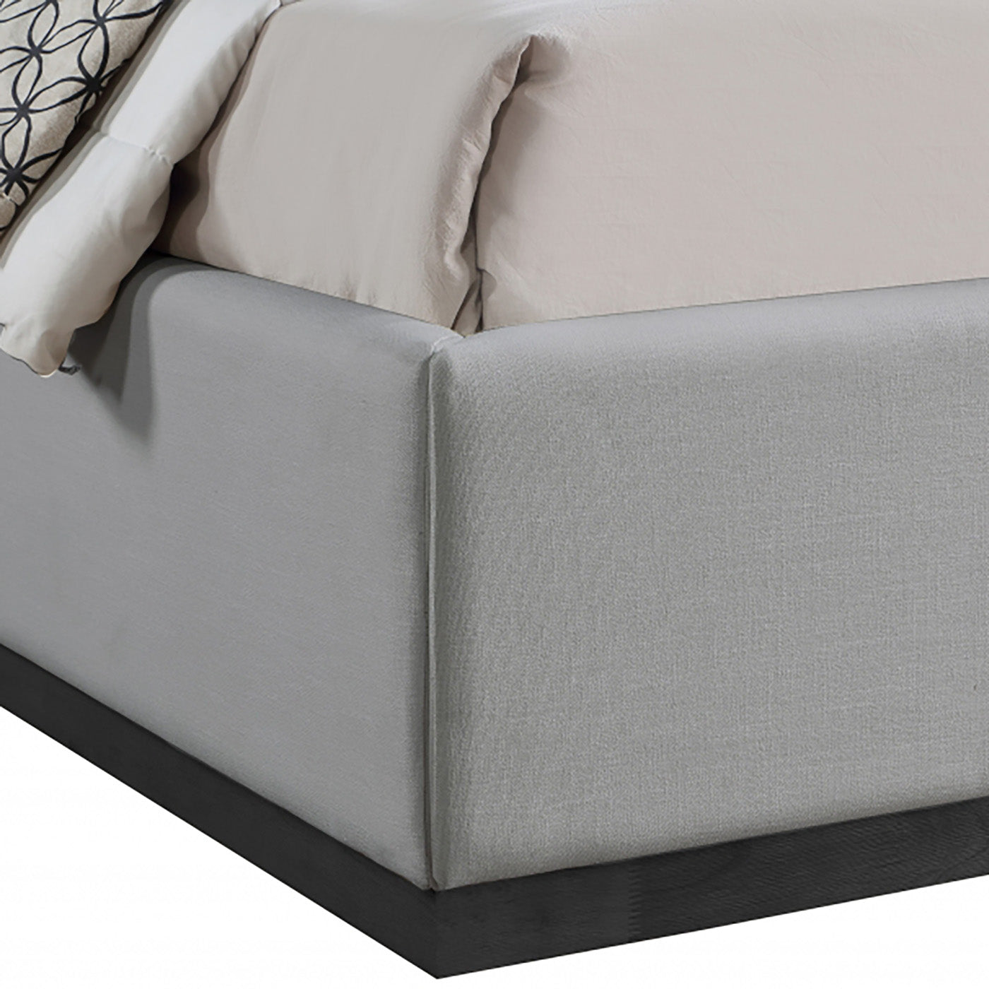 Flynn Linen Textured Fabric Bed - Black Finish