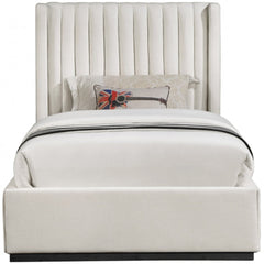 Logan Linen Textured Fabric Twin Bed