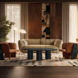 Romaine Coffee Table - Modern Art Deco Design with Wavy Top and Sturdy Iron Construction for Style