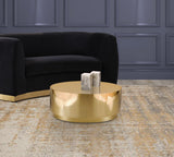 Jazzy Stainless Steel Drum Coffee Table - Elegant Contemporary Design for Modern Living Spaces