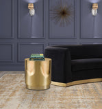 Jazzy Stainless Steel Drum End Table - Elegant Contemporary Design for Stylish Home Decor