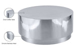 Jazzy Stainless Steel Drum Coffee Table - Elegant Contemporary Design for Modern Living Spaces